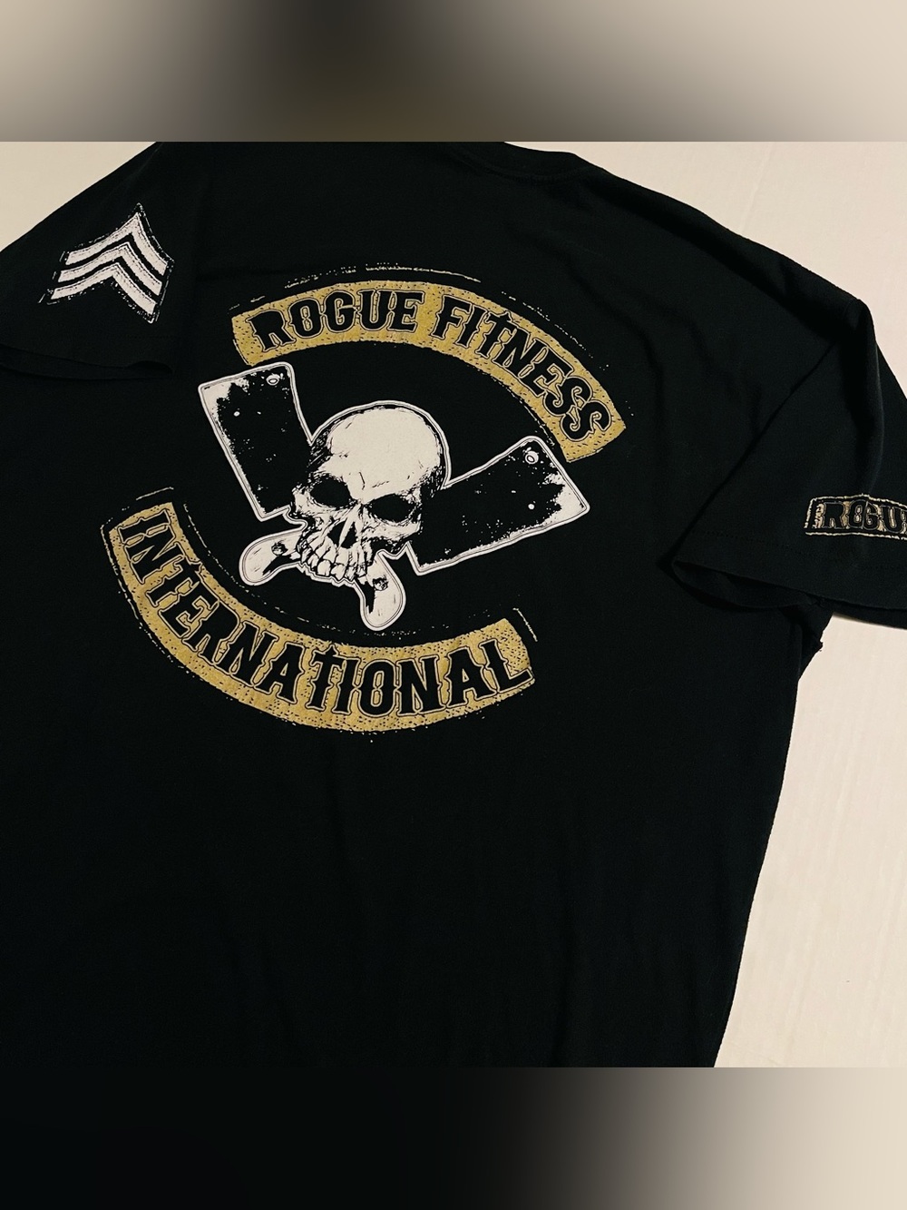 ROGUE Fitness Logo Skull Cleaver T-Shirt XL Workout Training Gym CrossFit Black